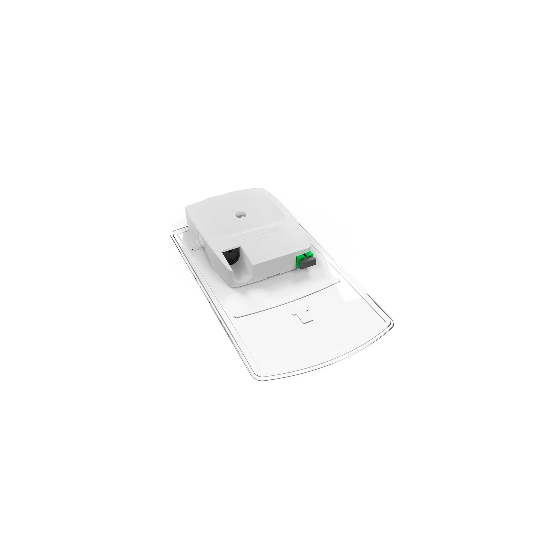 ROSETA FLEX OPTICA 1P SOBREPOR C/ 1 PIGTAIL G-657, 1 ADAP SC-APC E LIMITADOR PLASTICO – CINZA
