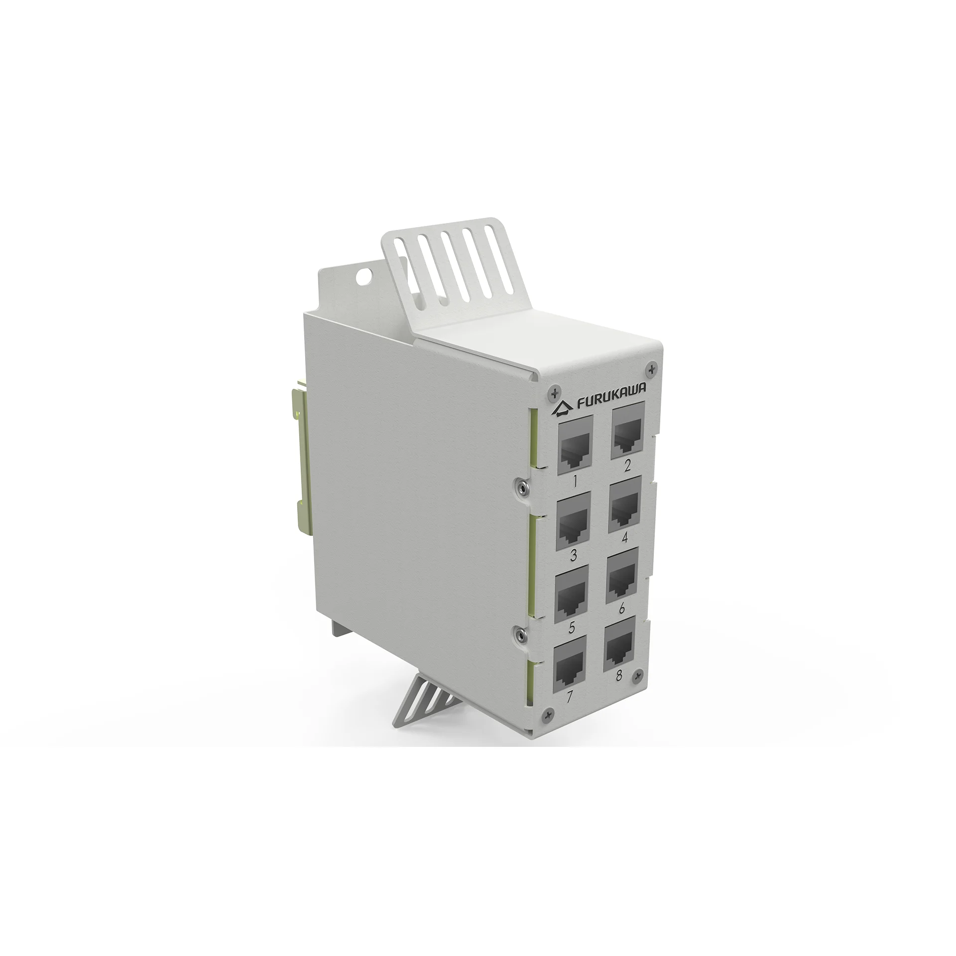 PATCH PANEL PARA TRILHO DIN INDUSTRIAL 8P – CINZA