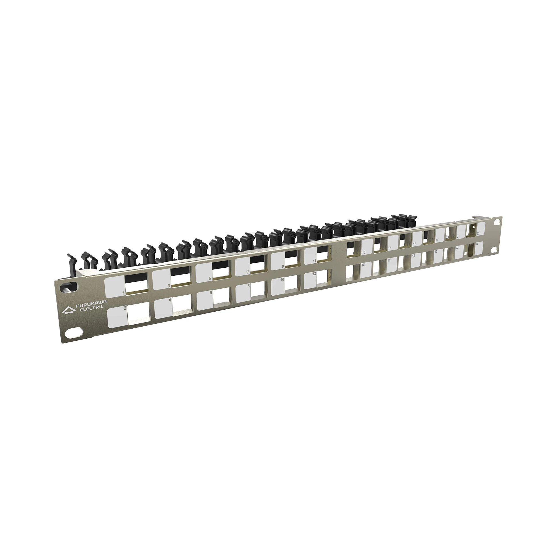 PATCH PANEL INDUSTRIAL 19″ 24P BLINDADO – PRATA