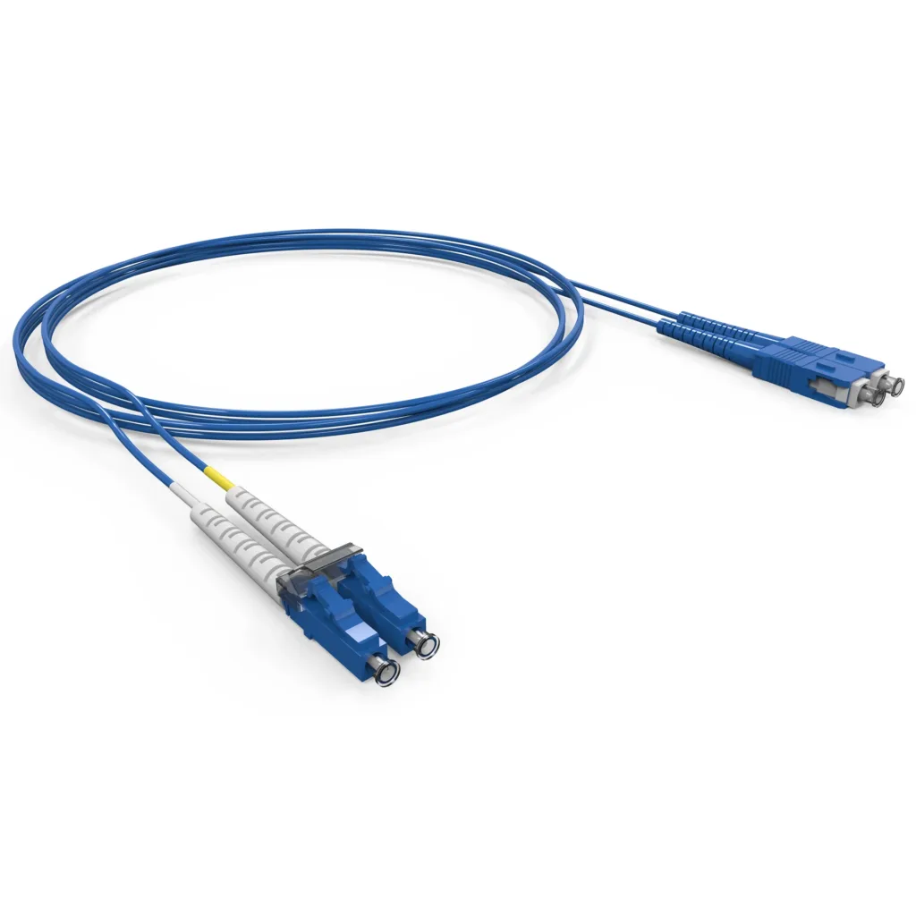 DUPLEX OPTICAL PATCH CORD SM BLI G-657A2 LC-UPC/LC-UPC 5.0m – LSZH – YELLOW (A – B)