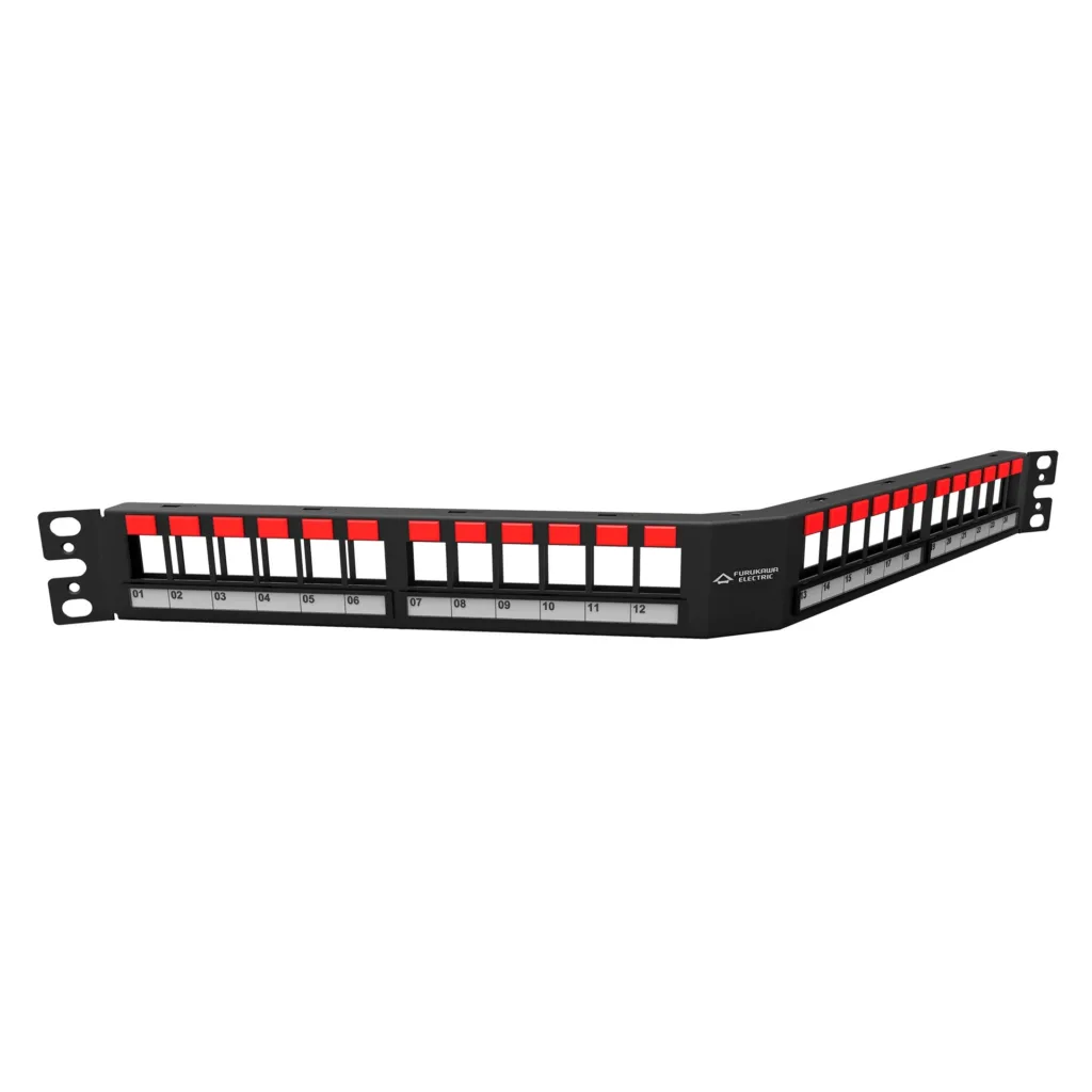UTP SHIELDED ANGLED MODULAR PATCH PANEL24P 1RU (UNLOADED)