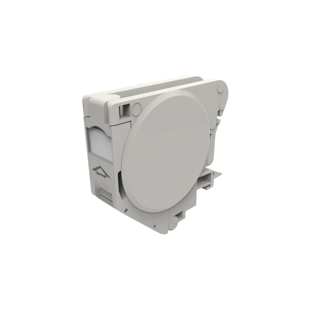 ADAPTADOR PARA RIEL DIN INDUSTRIAL 1P COM TAPA – GRIS