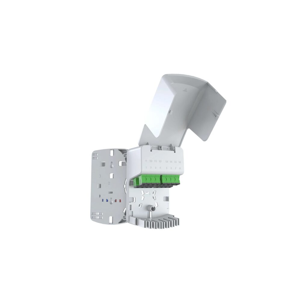 CEIP 16 GOCLICK (CAIXA DE EMENDA INTERNA DE PAREDE 16F-1×16-SC-APC/SC-APC-IN EXTERNO-SC-APC-ACESSO 16-SC-APC) – PRETO